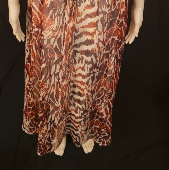 Animal print chiffon and satin trim dress - Picture 2 of 2